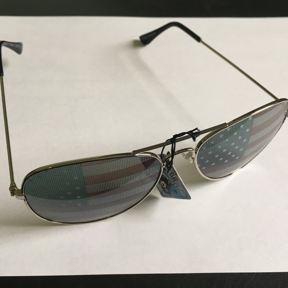 American Flag Lenses Aviator Sunglasses - Picture 2 of 6